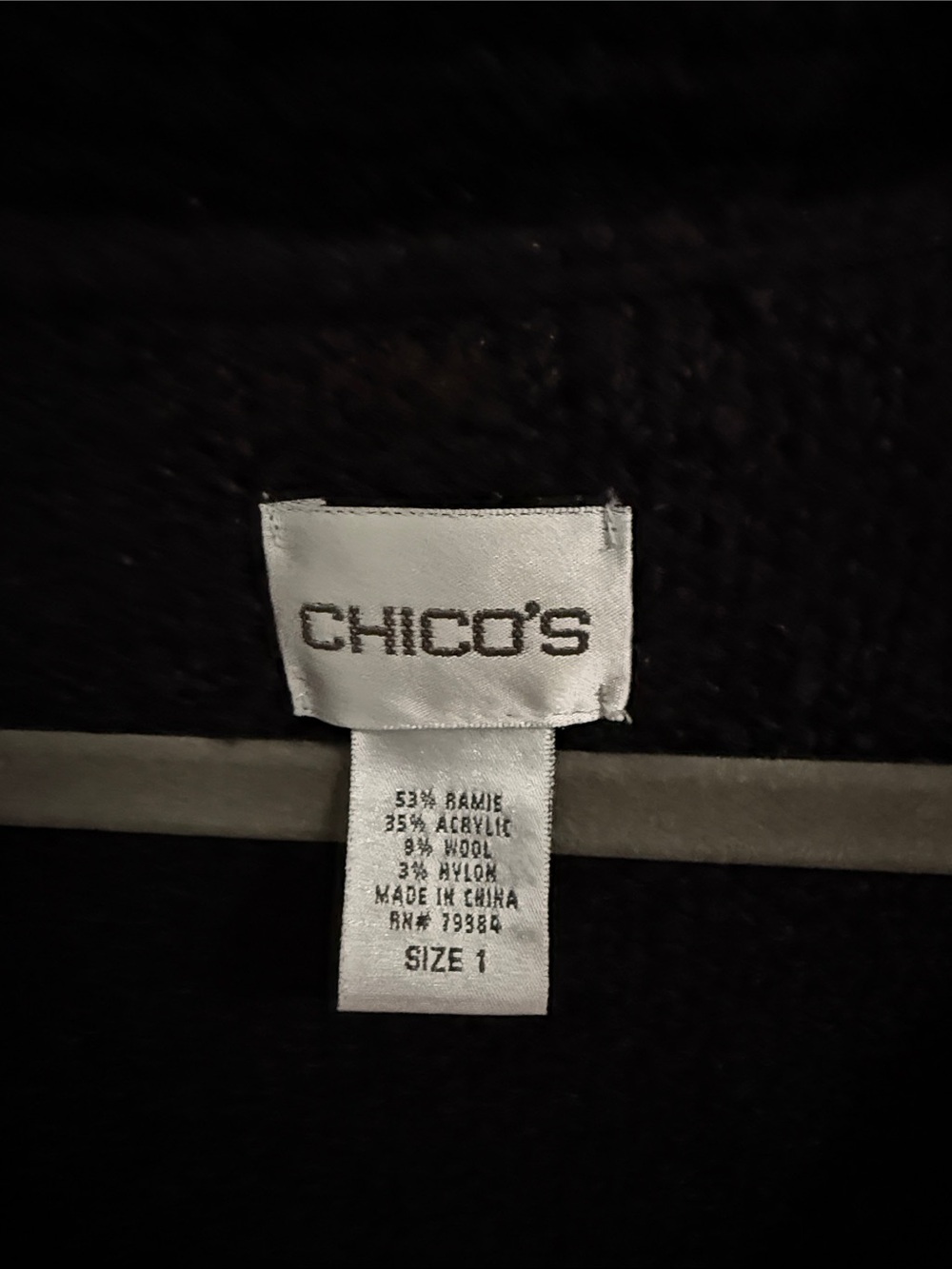 Chico's Black Fringe Trim Open-Front Long Cardigan - Picture 2 of 6